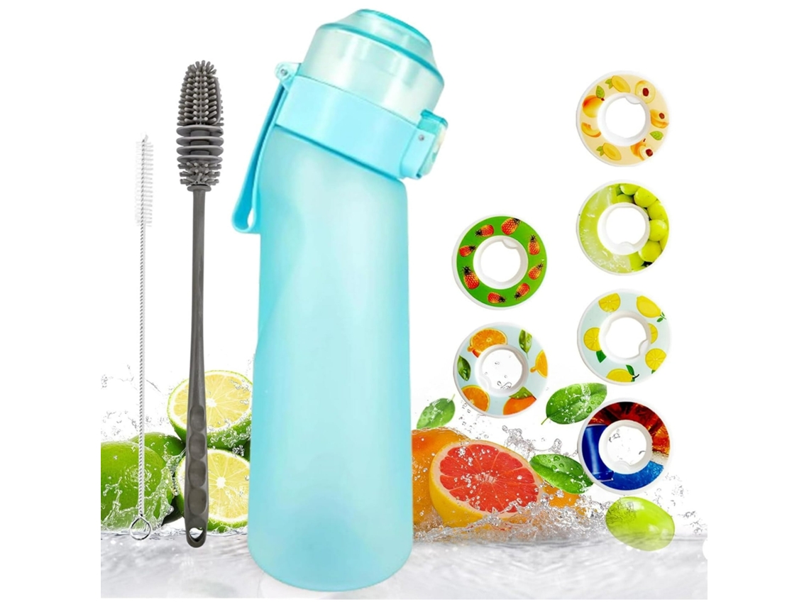 Botella de agua con sabor a fruta de 650 ml, cápsulas deportivas con sabor a fruta, Fitness Lock y Chaberlu