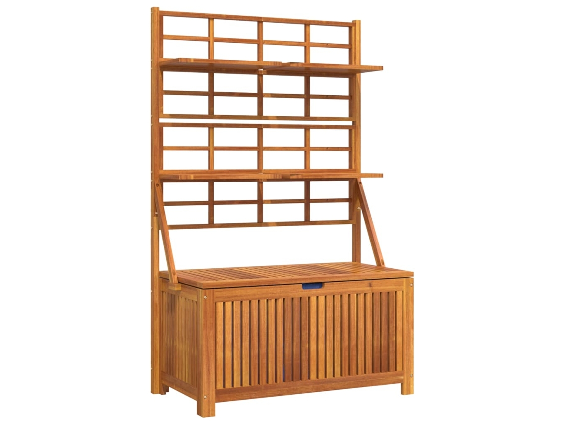 Caja de almacenaje con entramado de madera maciza de acacia 99x50x160 cm MAISON EXCLUSIVE