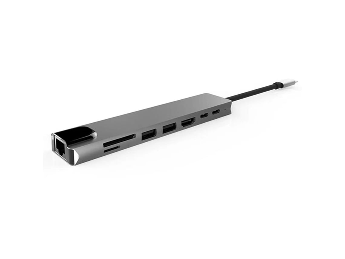 Hub Usb C Hub Usb-C 9 En 1 Con Ethernet 100 W Pd Gris