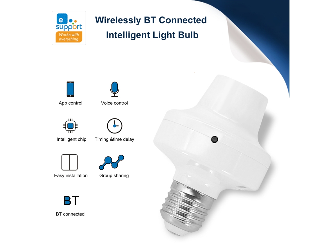 Bombilla inteligente inalámbrica BT C90 de 250 V con base E27, control por aplicación, temporizador, control por voz y función para compartir en el hogar y en tiendas (modelo 2026).