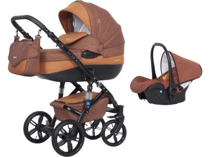 Carrito de Bebé Individual RIKO Brano Natural + Carlo Isofix Ready Copper