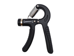 Fortalecedor de agarre ajustable tipo R, entrenador de fuerza portátil con conteo de repeticiones, fortalecedor de dedos con resorte. Mdug (negro A)