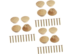 12 Pomos Redondos De Madera Maciza Para Tiradores De Cajones Y Armarios.