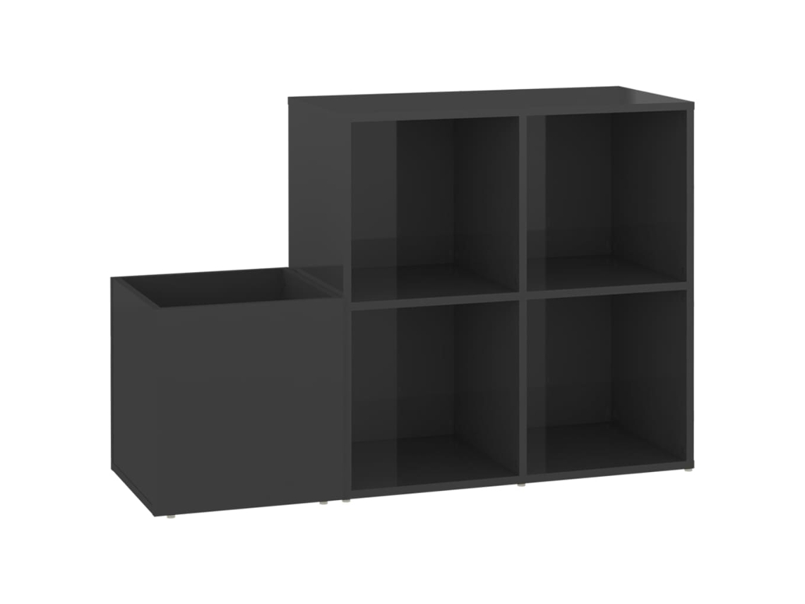 Zapatero de pasillo exclusivo de Maison en derivados de madera gris brillante