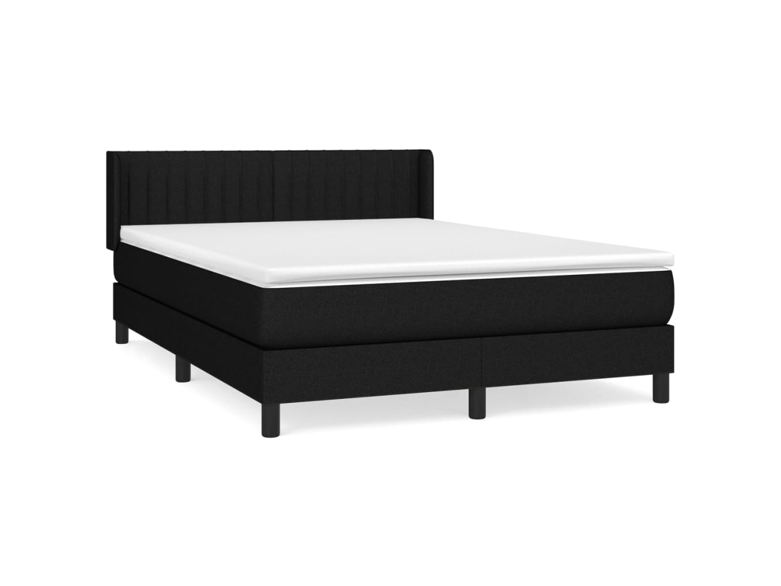 Maison Exclusive - Cama Box Spring Con Colchón Tela Negro 140x200 Cm