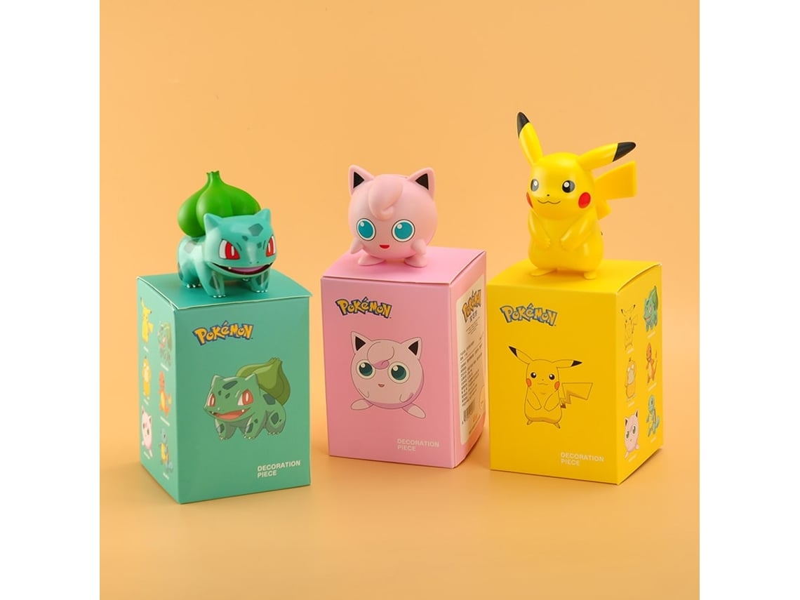 Set de 6 pièces Porte-clés Pokémon Pikachu Psyduck Squirtle Charmander  Bulbasaur Jugglypuff 6 cm