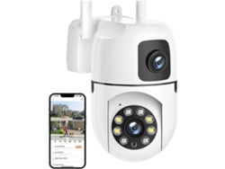 Cámara Ip De Doble Lente De 4 Mp, Wi-fi, Inalámbrica, Protección De Seguridad.
