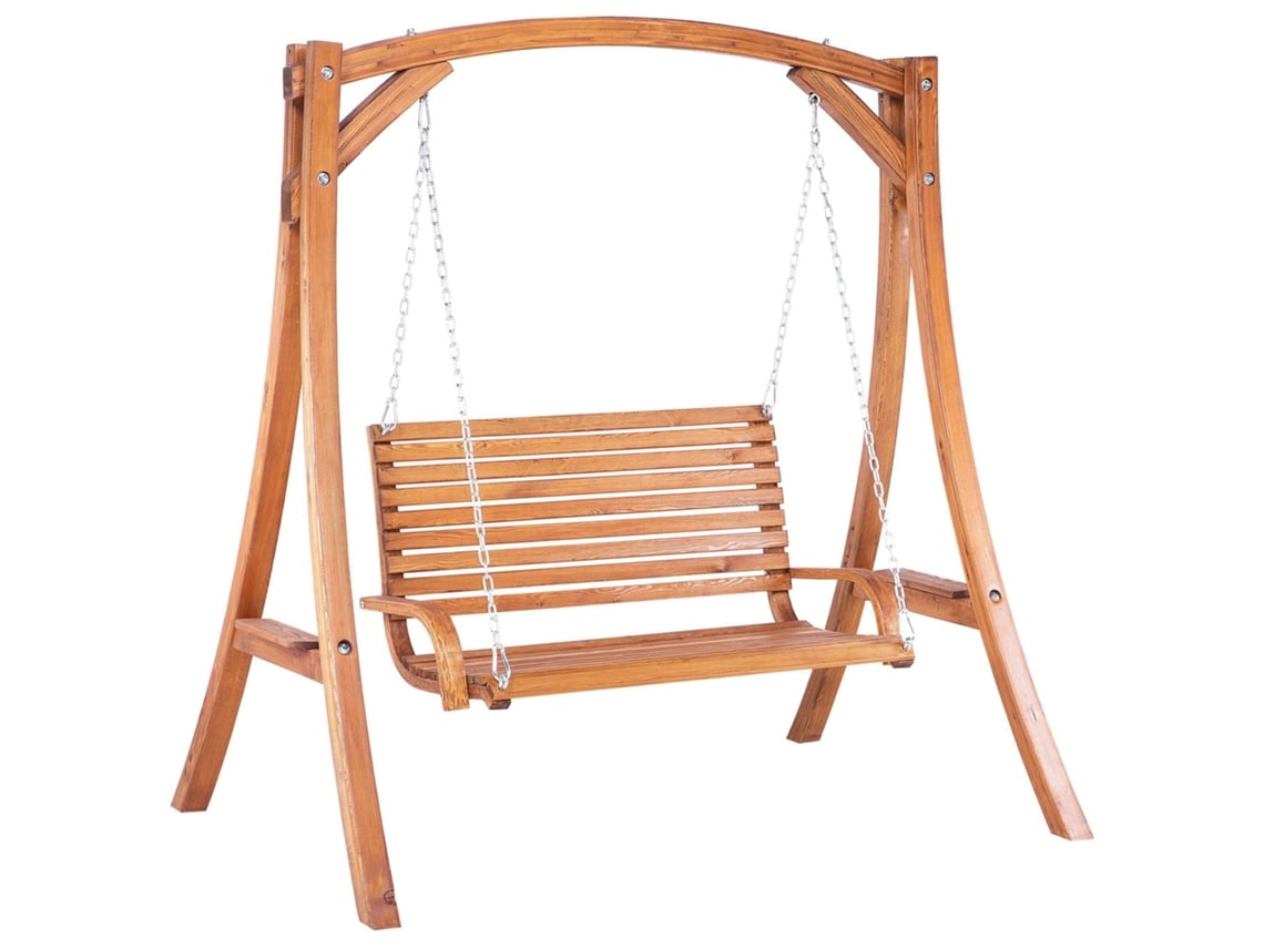 Columpio BELIANI Novara de Madera de alerce Madera oscura 170x128x175
