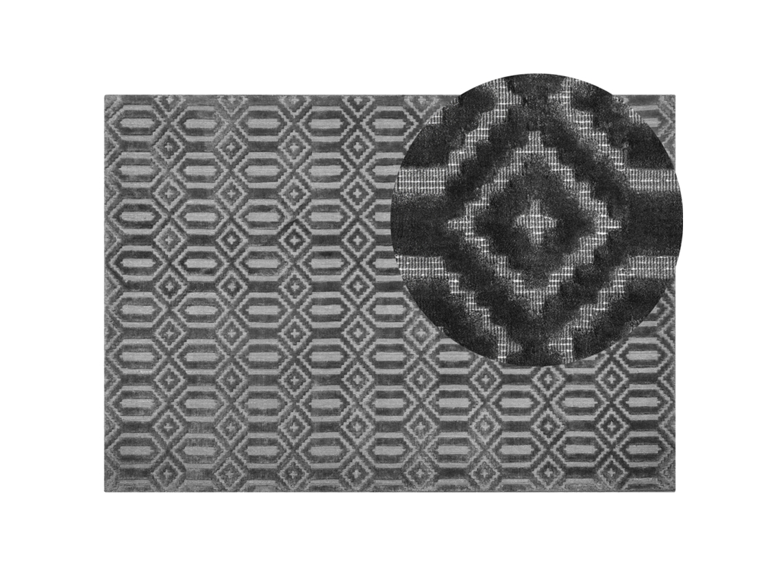Alfombra de pelo corto BELIANI Adatepe de Viscosa Gris 160x230