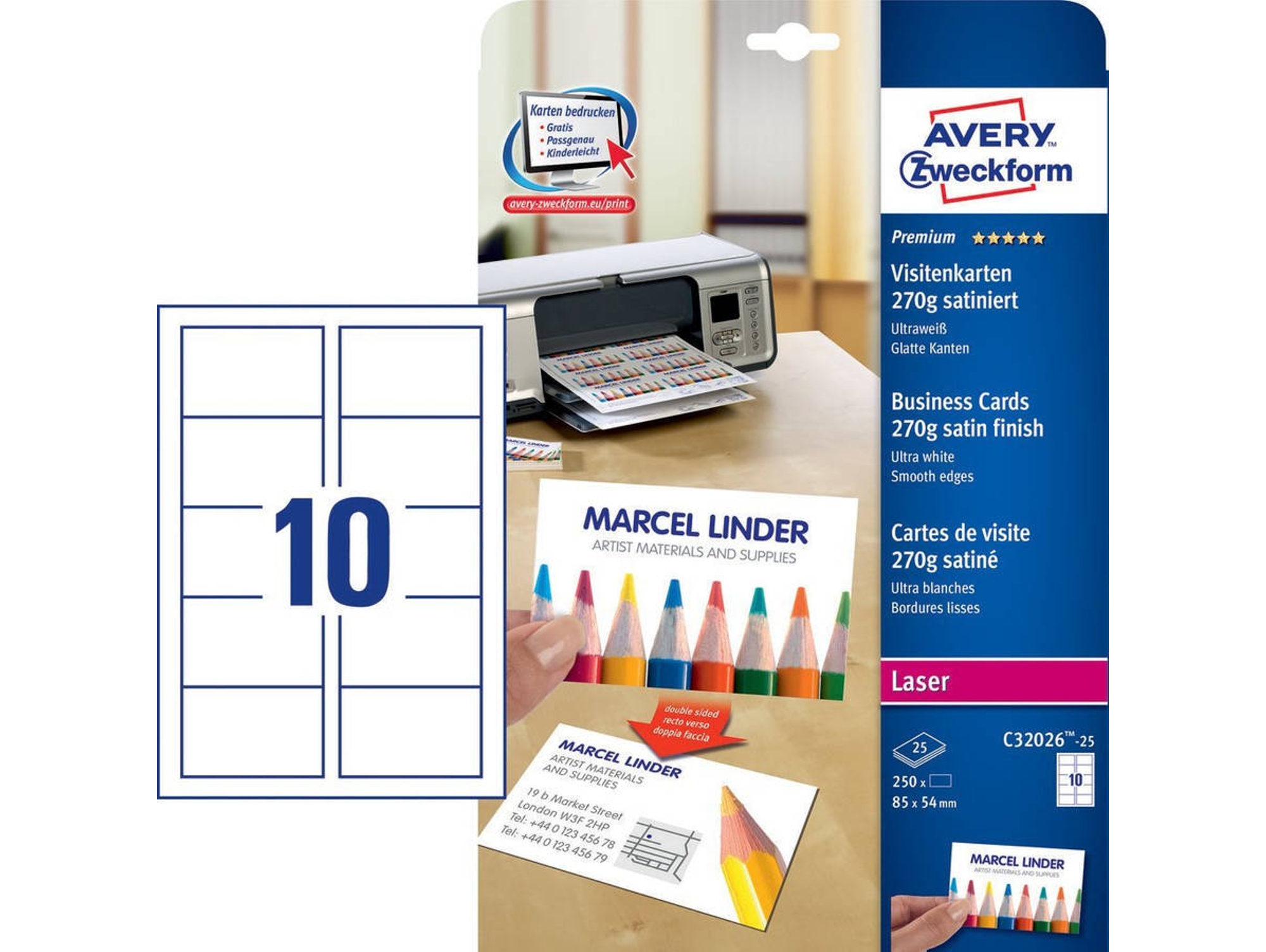 Tarjetas de Visita AVERY C32026-25