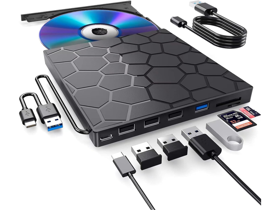 Unidad de DVD externa para Windows 11 y MacBook Pro Slim, grabadora USB 3.0 con corrección de errores, Mang Guo