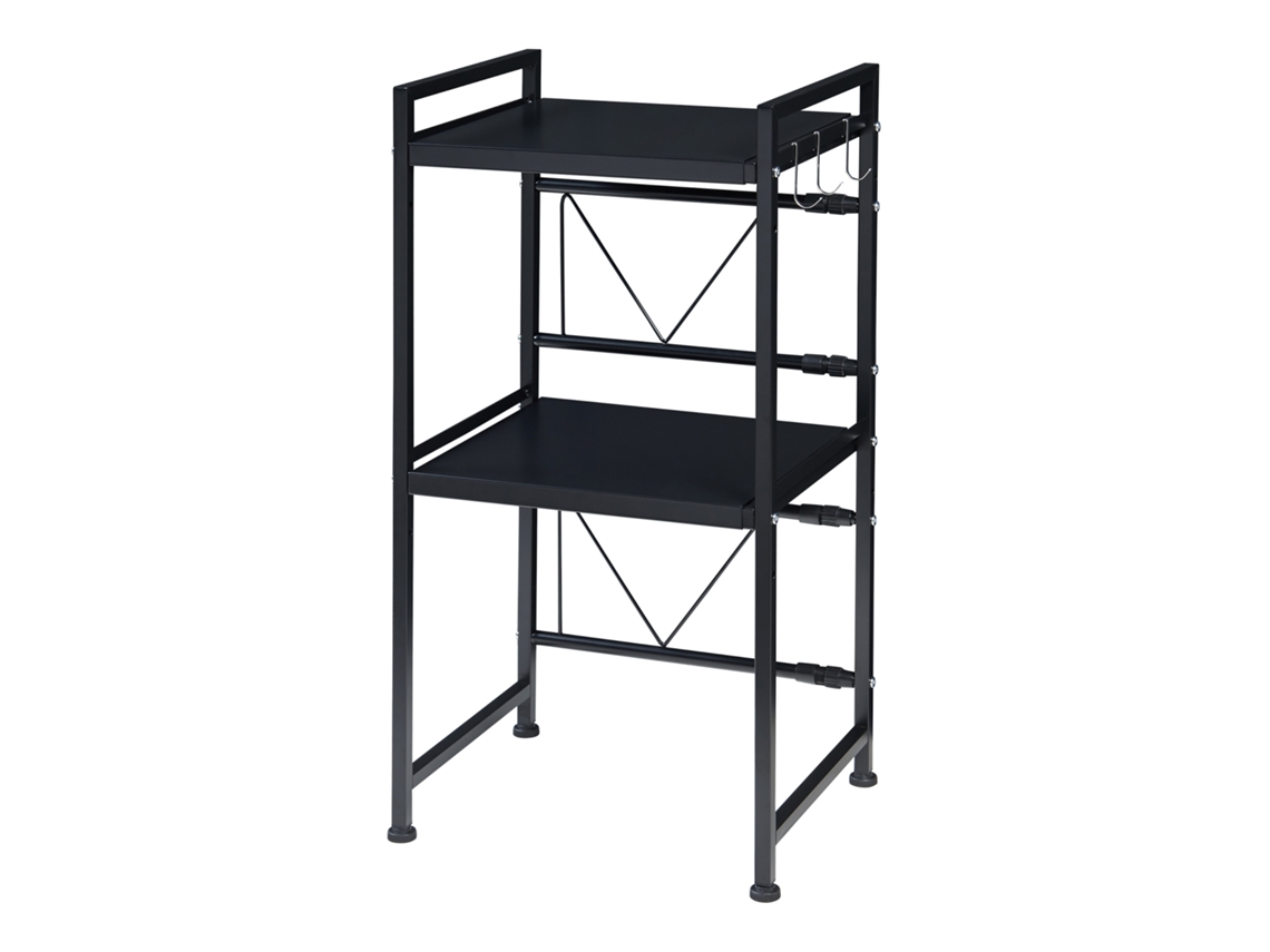 Soporte microondas Sorsele con 2 estantes metal 79x40-63x32cm - Negro [EN.CASA]