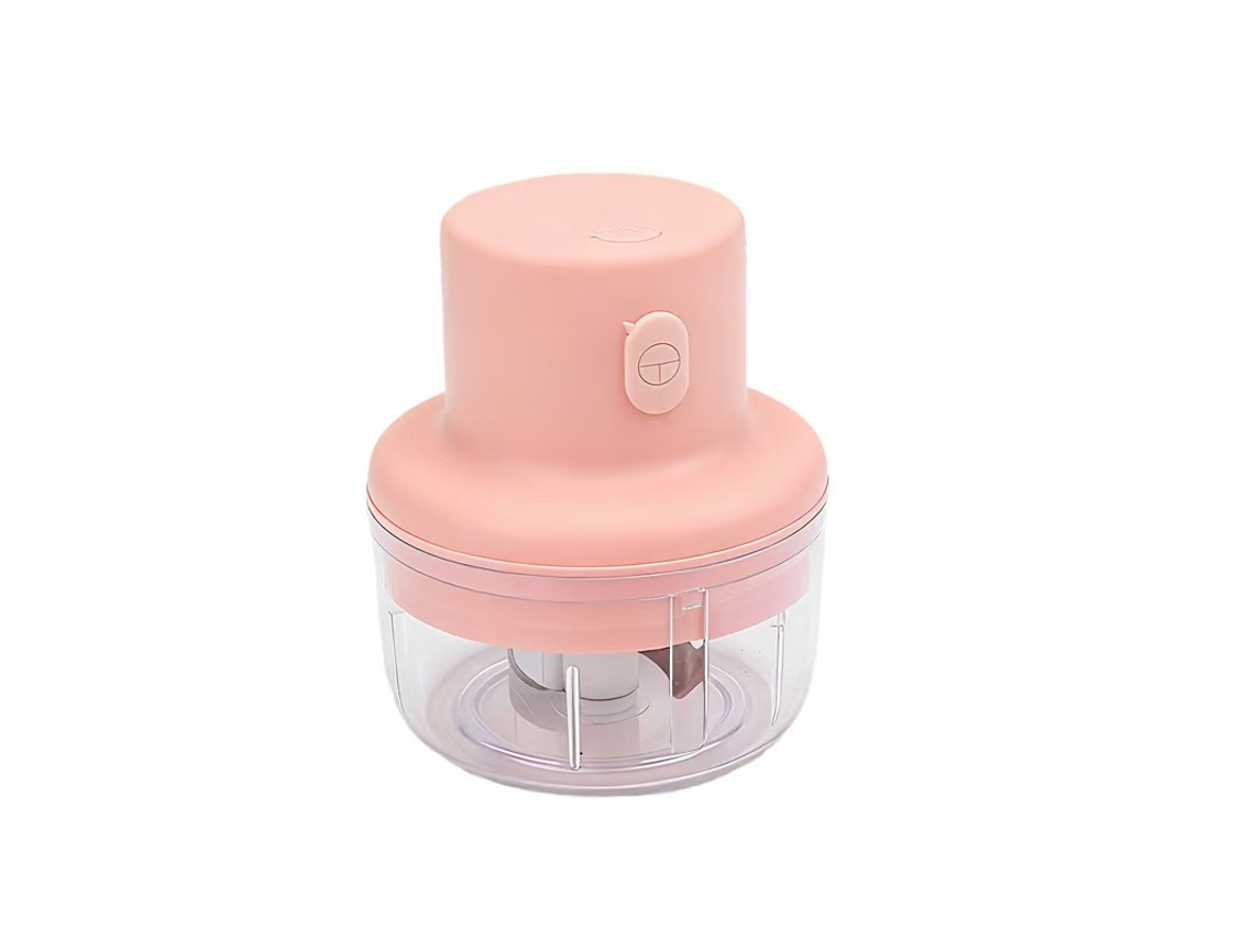 Processador De Alho Elétrico Recarregável - Rosa, 100 Ml, Cortador De Legumes Mini, Adequado Para Cozinha Doméstica.