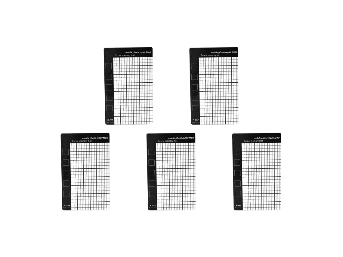 Juego De 5 Alfombrillas Magnéticas De Reparación Con Diseño De Cuadrícula Y Superficie Para Escribir, Ideales Para Tornillos Y Tuercas.