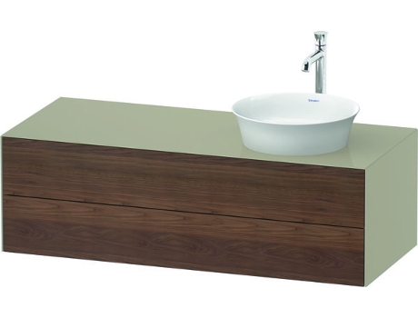 DURAVIT Tulip blanco, mueble de baño colgado en la pared, ancho 1300 x profundidad 550mm, con 2 cajones, con tecnología tip-on, WT4987R