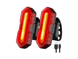 Juego de luces traseras para bicicleta recargables YIZHOOD 2 de 100 lúmenes DES1436 (negro)