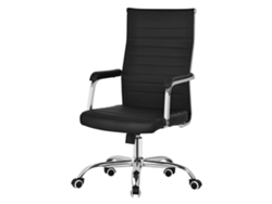 Silla De Oficina Ml-design Ergonómica Acero Negro Respaldo Y Altura Regulable Polipíel