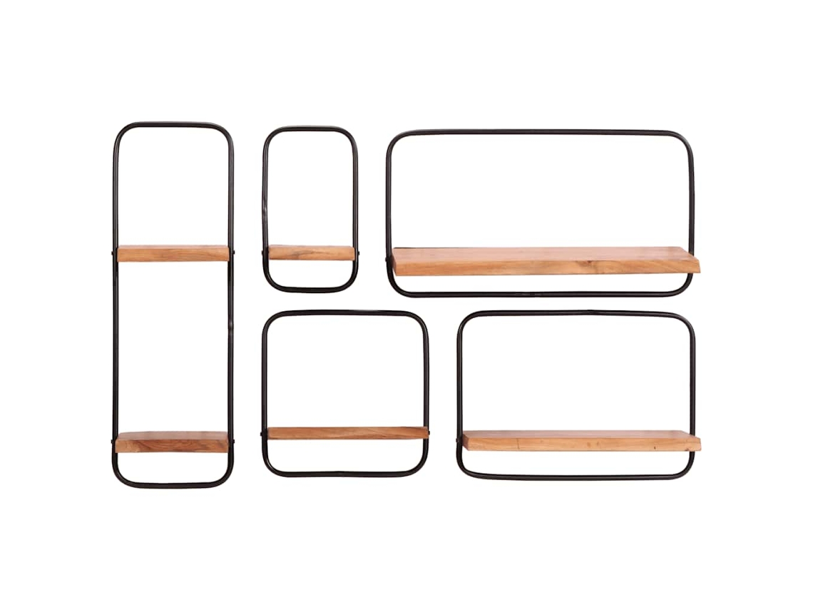 Maison Exclusive - Estantes De Pared 5 Unidades Madera Maciza Acacia