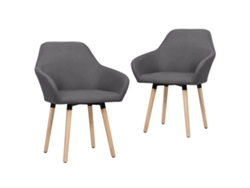 vidaXL Sillas de comedor 2 unidades tela gris oscuro