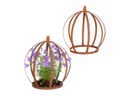 Relaxdays Suporte Para Plantas, 2 Un, Coroa Para Perenes E Mudas, Hxd 35 X 30 Cm, Ferrugem Castanho-avermelhado