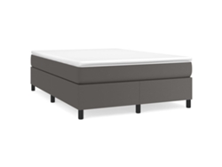 Maison Exclusive - Cama Box Spring Con Colchón Cuero Sintético Gris 180x200 Cm