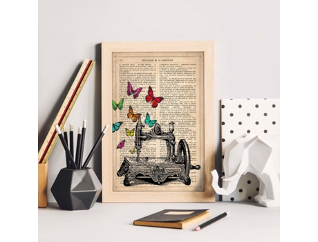 Poster De Maquina De Coser. Láminas De Mariposas. Decoración De Mariposas Y Polillas.
