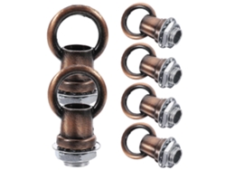 Rebe-6pcs Ganchos Ojos Anillos Para Lámparas De Techo Fixture Piezas De Iluminación De Zinc Aleación Y Hierro 2x4cm Como Se Muestra 2