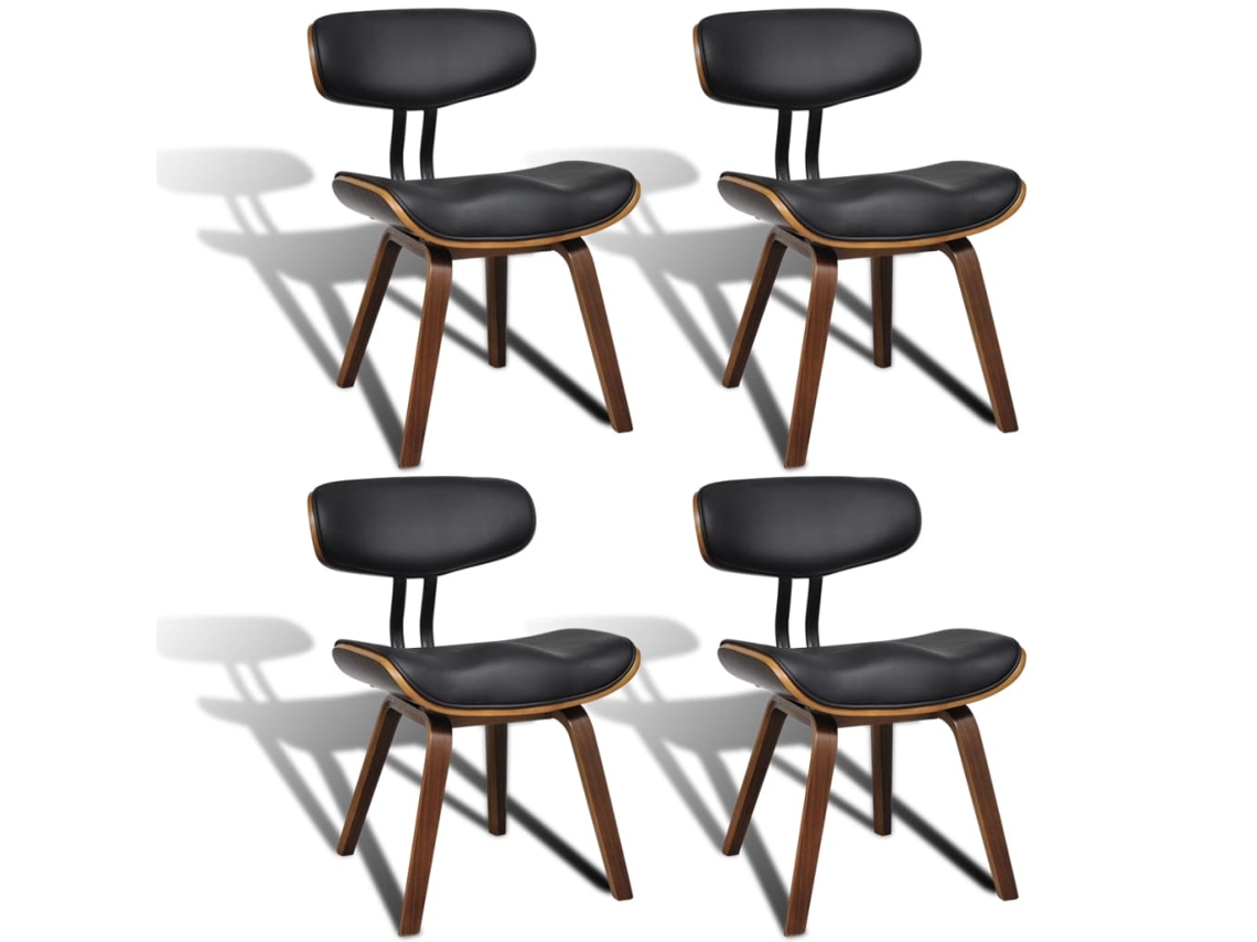 Maison Exclusive - Sillas De Comedor 4 Unidades Madera Curvada Y Cuero Artificial