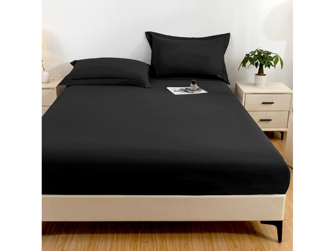 Protector De Colchón Impermeable, Funda De Almohada No Incluida, Suave Y Delicado Para La Piel, Color Negro, 200x220cm. Panoona