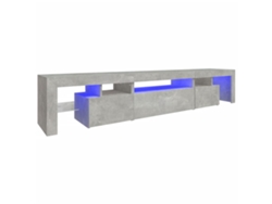 Mueble de TV con luces LED, Gris Cemento, 215x36,5x40 cm, MAISON EXCLUSIVE