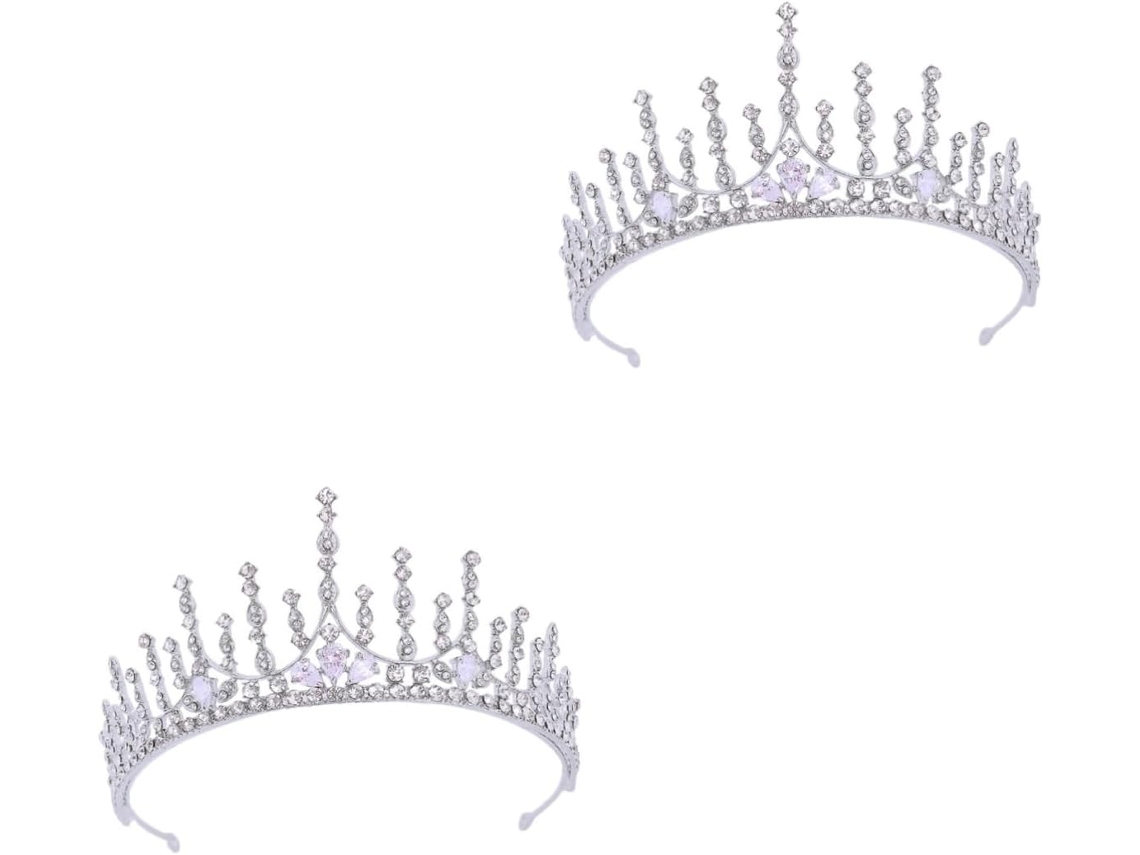 Corona Nupcial De Cristal Elegante De 2 Piezas Para Mujer, Tiara Brillante, Accesorio De Boda Chic
