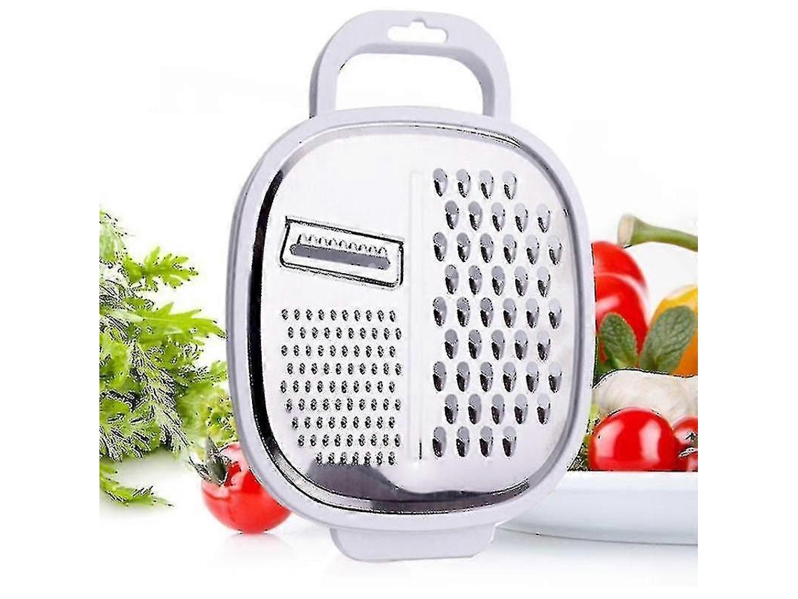 Rallador De Verduras Y Queso Con Contenedor Y Tapa, Rallador De Cocina Con 4 Cuchillas Y Pelador Cerámico Incluido