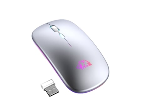 Ratón Inalámbrico X15 Luces Coloridas Ultrafinas Recargables Silencio Con Mini Receptor Control De PC 4 Teclas Ratón Inalámbrico Óptico De 2,4 GHz ...