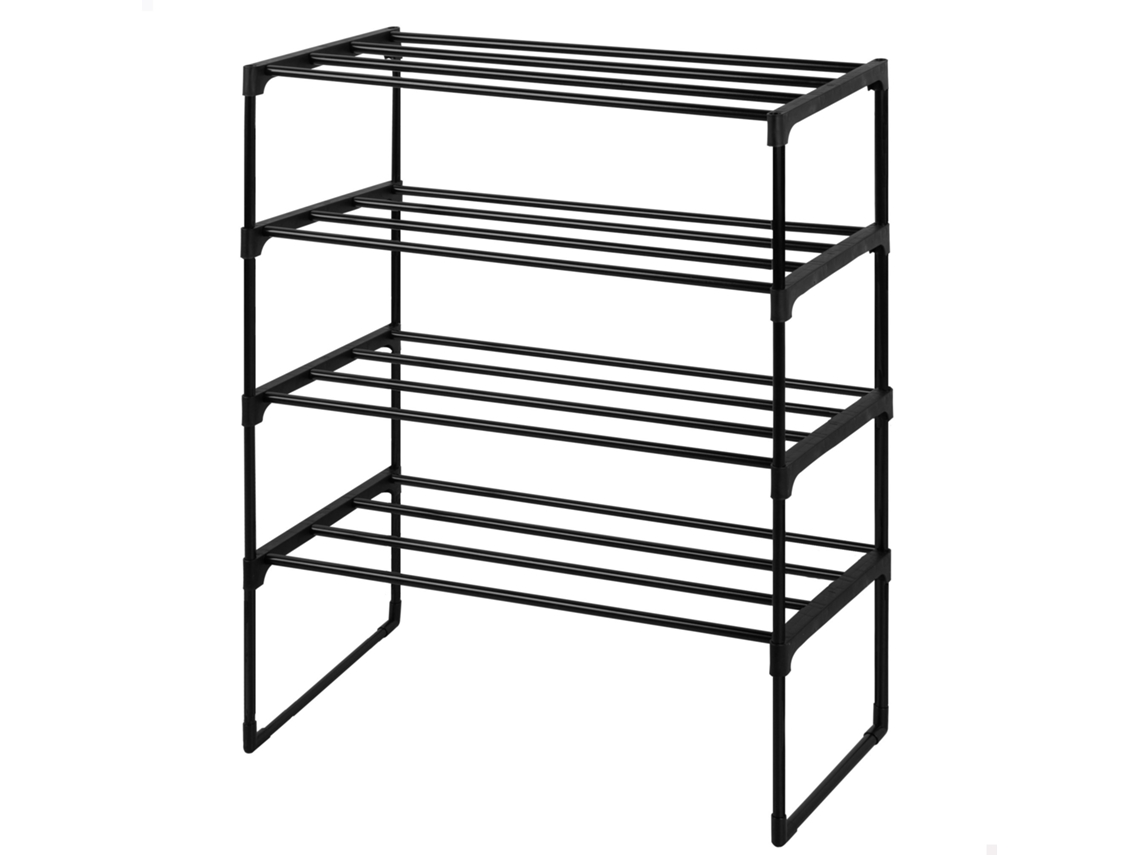Zapatero de plástico con 4 niveles, 68x30x85 cm, Max Home