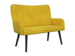 Sofá para 2 personas, amarillo, 115 x 61 x 87 cm, terciopelo, MAISON EXCLUSIVE (v)