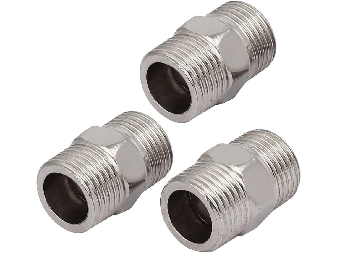 Conectores hexagonales de acero inoxidable con rosca externa M20, 3 piezas CHABERLU