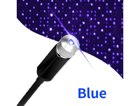 (Azul + Púrpura) Interior del automóvil Techo Usb Star Star Light Sky Lámpara de proyector Decoración Noche Luz Atmósfera SLD
