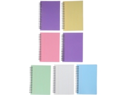 Juego De 7 Fichas De Índice En Espiral Multicolor, Bloc De Notas Portátil, Sin Líneas, Papel Grueso.