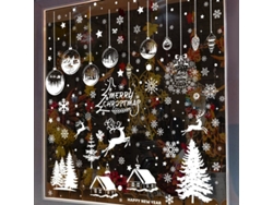 9 hojas de pegatinas navideñas para ventanas. RNEMITERY