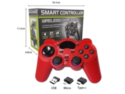 Gamepad inalámbrico 2.4G para Android, carcasa pequeña y colorida en rojo con doble OTG YUNZII
