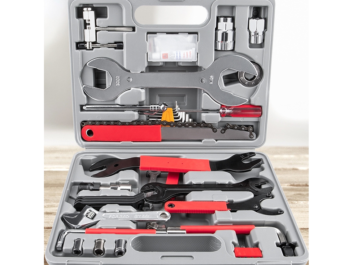 Kit de herramientas para reparación de bicicletas con estuche, 2 1/4 piezas