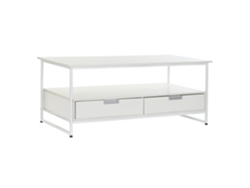 Mesa Centro Metal Mdf Blanco 110x55x46cm