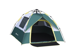 Tienda De Campaña Tipo Domo Para 3 Personas, Poliéster Verde, 205x195x135cm, Estacas Incluidas.