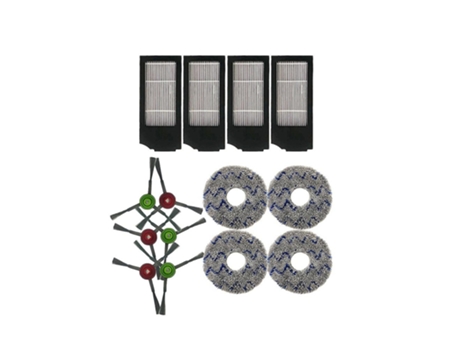 Conjunto de pano de esfregão com escova lateral de filtro para ecovacs t10/t10 turbo