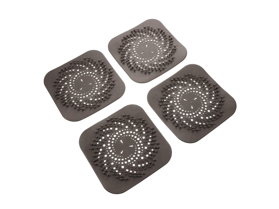 Tapas De Desagüe Cuadradas De 4 Piezas Para Atrapar El Cabello, Filtro De Baño