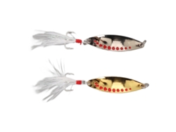 2 Señuelos De Pesca De Metal Duro Con Anzuelos Triples Luminosos Para Lubina Y Trucha (10 G)