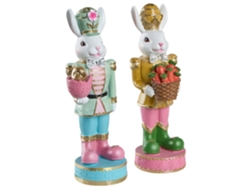 Figuras De Coelho Da Páscoa Inspiradas No Quebra-nozes Beliani Snave De Resina Multicolor 6x8x26