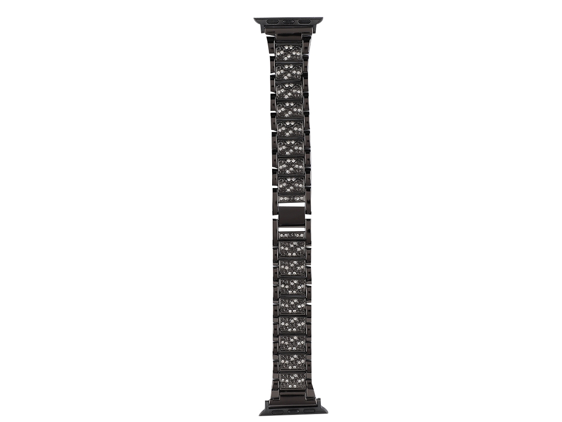 Pulsera de repuesto (elegante acero inoxidable con incrustaciones de diamantes)