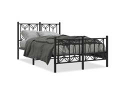 Maison Exclusive - Estructura Cama Sin Colchón Con Estribo Metal Negro 120x190 Cm