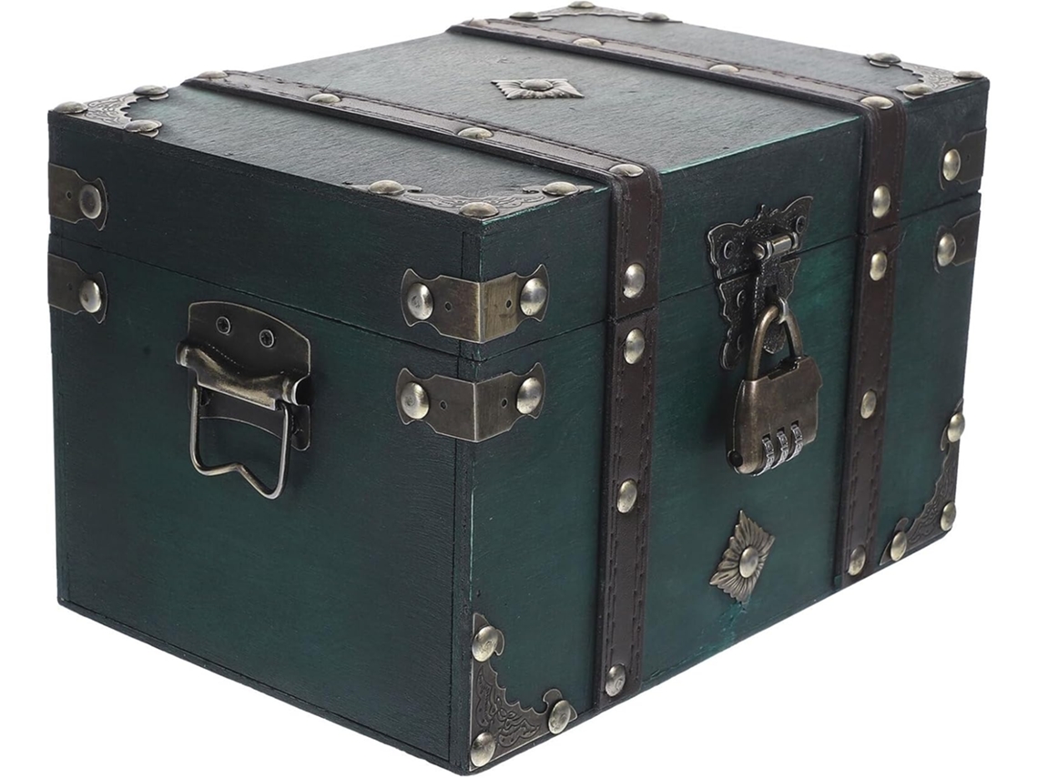 Gran Joyero Vintage De Estilo Retro Con Cerradura De Combinación De 3 Dígitos.